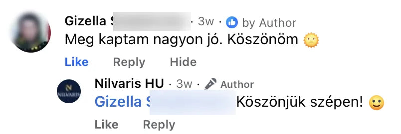 Valódi Nilvaris vásárlói visszajelzés