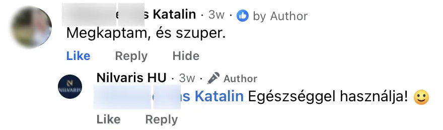 Valódi Nilvaris vásárlói visszajelzés