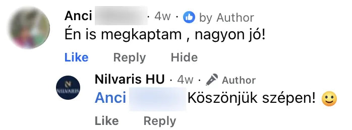 Valódi Nilvaris vásárlói visszajelzés