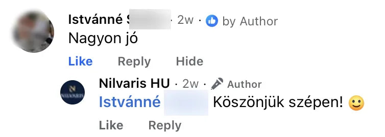 Valódi Nilvaris vásárlói visszajelzés