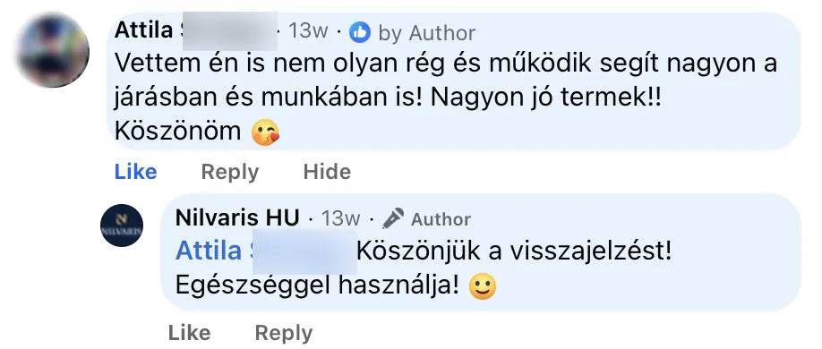 Valódi Nilvaris vásárlói visszajelzés