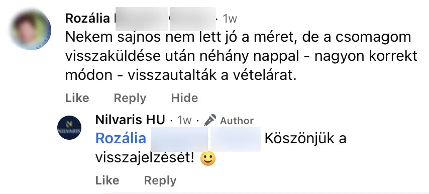 Valódi Nilvaris vásárlói visszajelzés