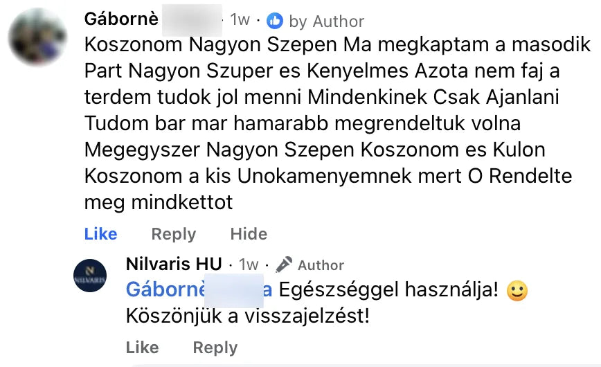 Valódi Nilvaris vásárlói visszajelzés