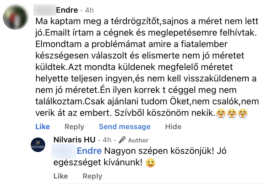 Valódi Nilvaris vásárlói visszajelzés