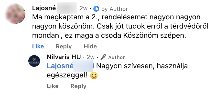 Valódi Nilvaris vásárlói visszajelzés