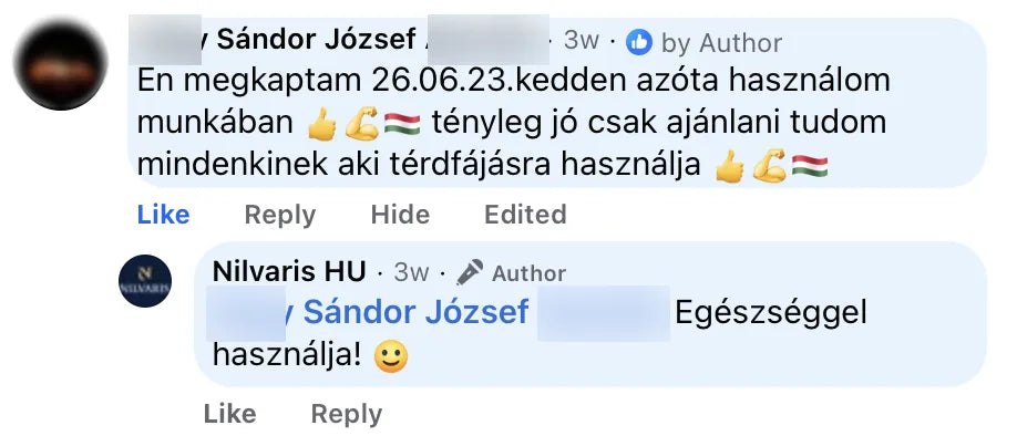 Valódi Nilvaris vásárlói visszajelzés