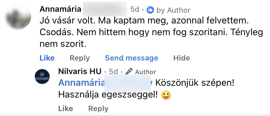 Valódi Nilvaris vásárlói visszajelzés