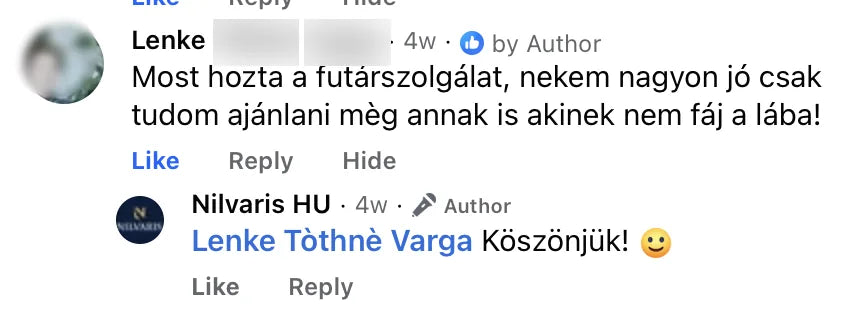 Valódi Nilvaris vásárlói visszajelzés