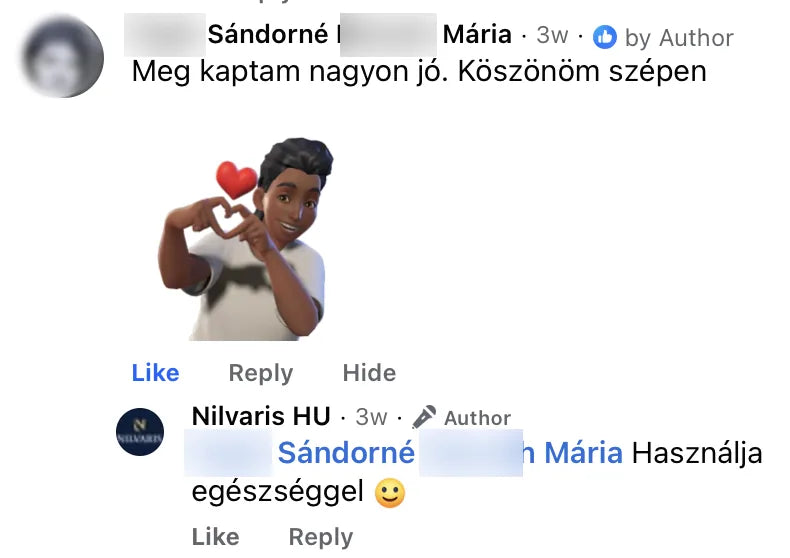 Valódi Nilvaris vásárlói visszajelzés