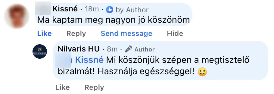 Valódi Nilvaris vásárlói visszajelzés