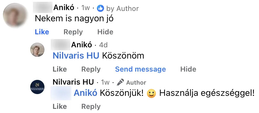 Valódi Nilvaris vásárlói visszajelzés