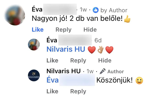 Valódi Nilvaris vásárlói visszajelzés
