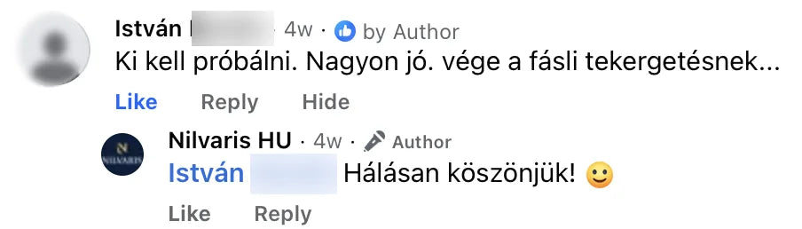 Valódi Nilvaris vásárlói visszajelzés