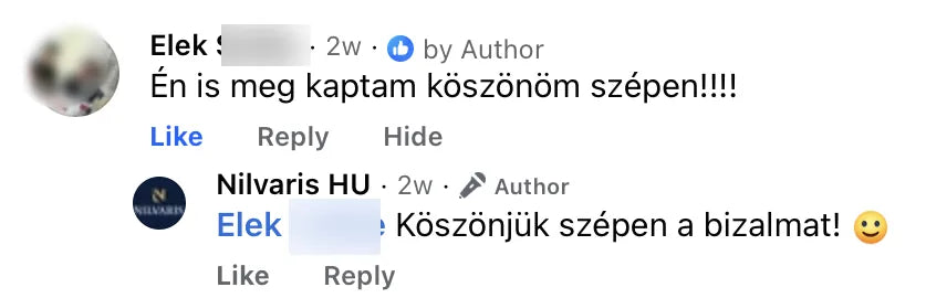 Valódi Nilvaris vásárlói visszajelzés