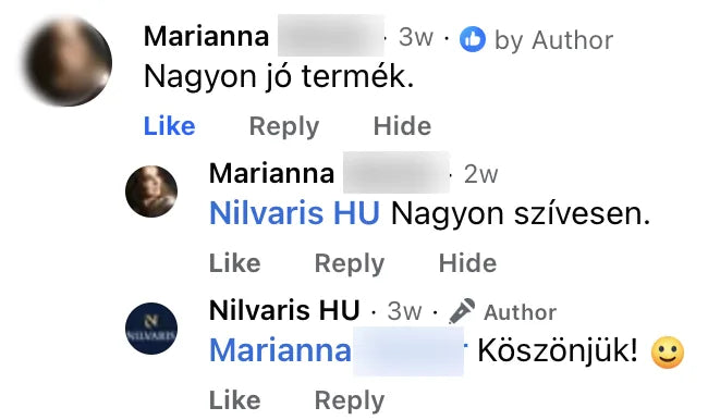 Valódi Nilvaris vásárlói visszajelzés
